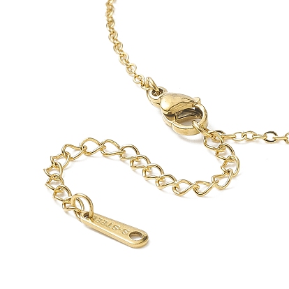 Collar colgante de latón con circonita cúbica transparente, 304 joyas de acero inoxidable para mujer, forma mixta