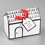 Noël thème cadeau bonbons boîtes pliantes en papier, étiquettes avec mot et ruban, pour Noël décorer, forme de maison