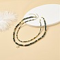2Pcs 2 Style Crystal Rhinestone Horse Eye Pendant Necklaces Set, Natural Indian Agate Beaded Necklaces for Women
