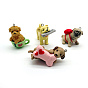 Pendentifs en plastique de bande dessinée de PVC, avec boucles en fer couleur platine, pour la fabrication de porte-clés bricolage, charmes de chien