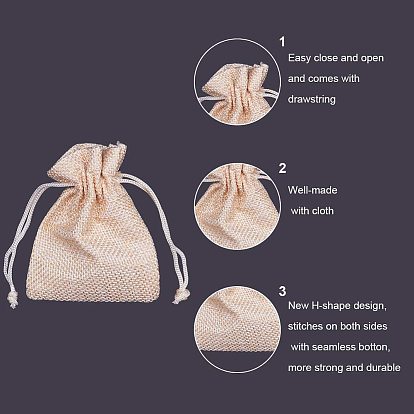 Burlap Packing Pouches Drawstring Bags