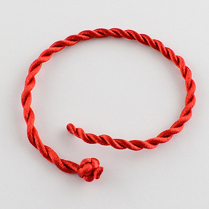 Braided Handmade Nylon Bracelet Cord, 190~200x3mm