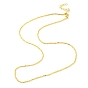 Rack Plating Brass Column & Round Ball Chain Necklaces, Long-Lasting Plated, Lead Free & Cadmium Free