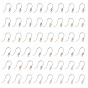 48Pcs 4 Color Eco-Friendly Plastic Earring Hooks, with Horizontal Loop, with 304 Stainless Steel Beads, Round