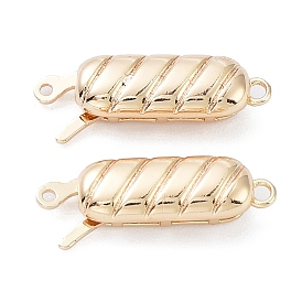 Rack Plating Brass Box Clasps, Long-Lasting Plated, Rectangle