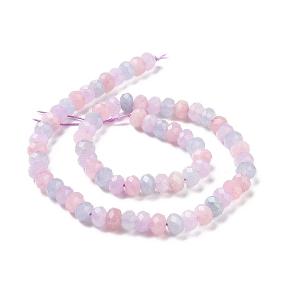 Brins de perles aigue-marine naturelles et quartz rose et améthyste, facette, rondelle