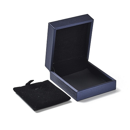 Коробки для упаковки ювелирных изделий из ткани, с губкой внутри, для ожерелья, прямоугольные