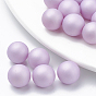 Perles d'imitation en plastique écologique, haut lustre, Grade a, aucun perles de trou, mat, ronde