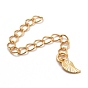 Brass Chains Extender, with Leaf Charms