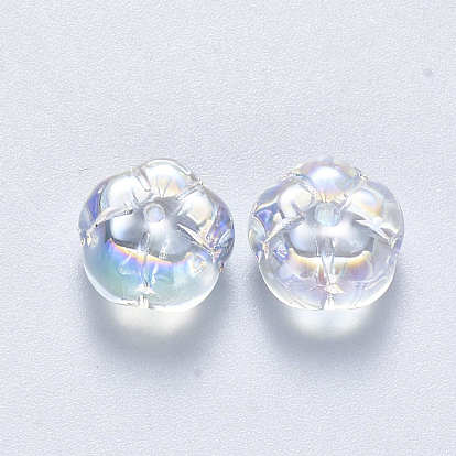 Perles de verre peintes par pulvérisation transparent, fleur