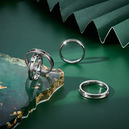 Unicraftale 8шт 4 размер 304 кольцо из нержавеющей стали с канавками, кольцевой сердечник, для изготовления инкрустации