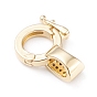 Brass Micro Pave Clear Cubic Zirconia Twister Clasps, Long-Lasting Plated