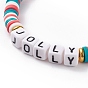3 шт. 3 стильные браслеты из полимерной глины Heishi Surfer стрейч с акриловыми бусинами word jolly, составные браслеты со стеклом для женщин