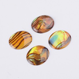 Oval Abalone Shell/Paua Shell Cabochons, 12x10x1.5~2mm