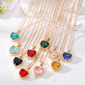 Minimalist Crystal Heart Necklace: Multi-Faceted, Elegant and Versatile Sweater Chain