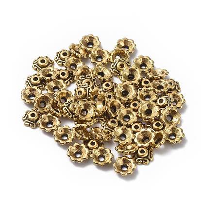 Coupelles de style tibétain , sans cadmium et sans plomb, 7 mm de diamètre, épaisseur de 2.5mm, Trou: 1mm