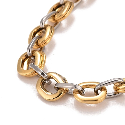 Chapado al vacío 304 collar de cadenas de eslabones ovalados de acero inoxidable, joyas de hip hop para hombres y mujeres