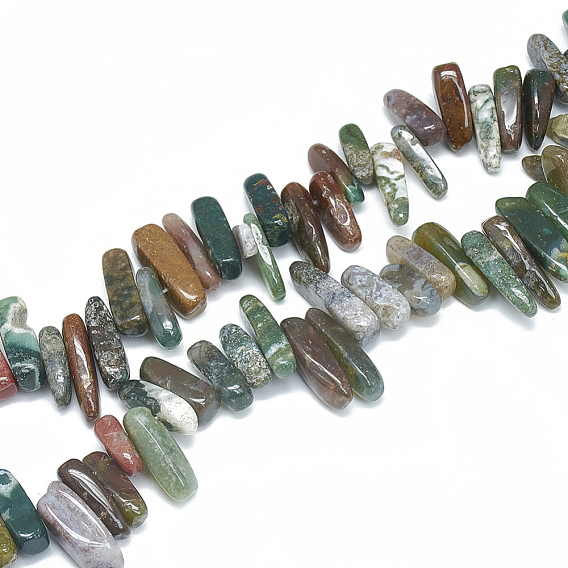 Natural Indian Agate Beads Strands, Irregular Strip