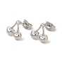 Ion Plating(IP) 304 Stainless Steel Stud Earrings for Women, Cherry