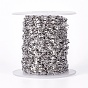 304 Stainless Steel Dapped Chains, Cable Chains, Soldered, with Spool, Flat Oval