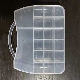 Transparent Plastic Bead Containers, Bag Shaped Bead Case with 20 Compartments, for DIY Art Craft, Nail Diamonds, Bead Storage