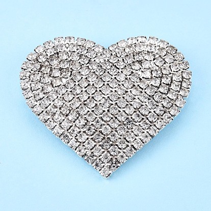 Épinglette coeur strass cristal, insigne créatif en laiton pour vêtements de sac à dos