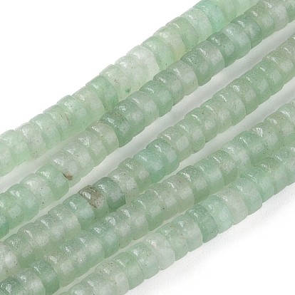 Естественный зеленый авантюрин бисер нитей, Heishi бусы, Плоский круглый / диск