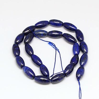 Lapis lazuli naturelles riz brins de perles, 16x8mm, Trou: 1mm, à propos 24pcs / strnd, 15 pouce