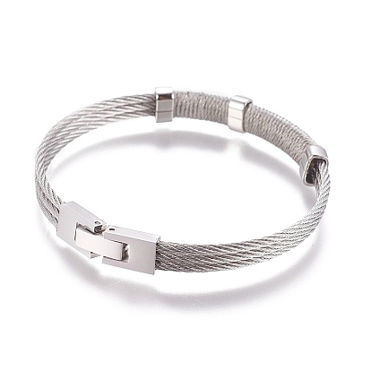 304 Stainless Steel Bangles, with Watch Band Clasps