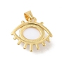 Brass Pendants, with Acrylic, Cadmium Free & Lead Free, Long-Lasting Plated, Evil Eye, Real 18K Gold Plated