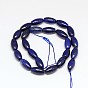 Natural Lapis Lazuli Rice Bead Strands, 16x8mm, Hole: 1mm, about 24pcs/strnd, 15 inch