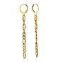 304 Stainless Steel Chain Dangle Leverback Earrings, Long Chain Tassel Drop Earrings for Women
