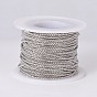 304 Stainless Steel Box Chains, Venice Chains, with Spool, Unwelded