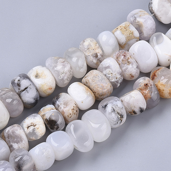 Naturelles agate perles blanches de brins, pierre tombée, nuggets