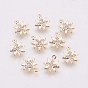 Brass Micro Pave Cubic Zirconia Charms, Long-Lasting Plated, Star, Nickel Free, Real 18K Gold Plated