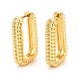 Brass Hoop Earrings, Long-Lasting Plated, Rectangle