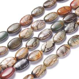 Brins de perles de jaspe picasso naturel, ovale