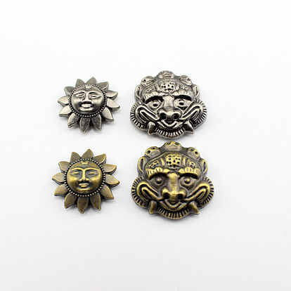 Animal/Sun Shape Aolly Coin Screw Rivets, with Iron Screw, for Purse Suitcase Leathercraft Decoration