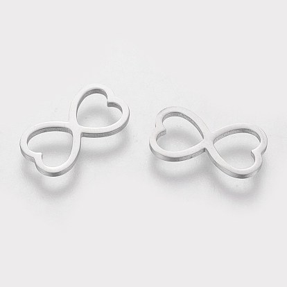 201 Stainless Steel Charms, Infinity Heart