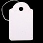 Бирка прямоугольная , Бумажные теги для дисплея цены ювелирных изделий, с хлопком шнур, 29.5x18x0.2 мм, отверстия: 3 mm, 500 шт / пакет