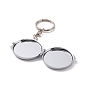 Iron Folding Mirror Keychain, Travel Portable Compact Pocket Mirror, Blank Base for UV Resin Craft