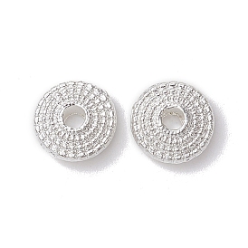 Alloy Spacer Beads, Long-Lasting Plated, Flat Round Shape