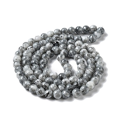 Ébauches et perles de perles de verre peintes, ronde