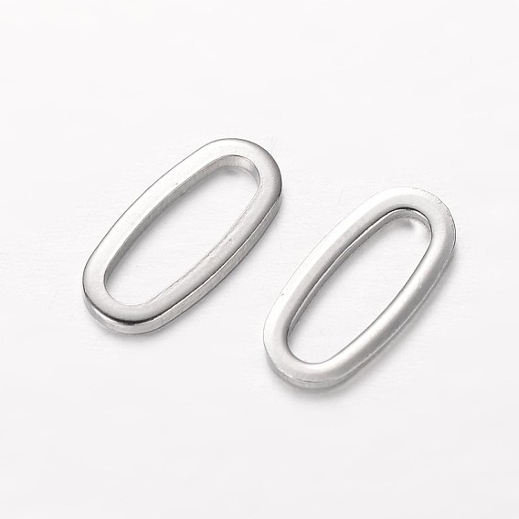 Ovales 304 anillos de enlace de acero inoxidable, 16x9x1 mm, agujero: 4x13 mm