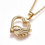 304 Stainless Steel Pendant Necklaces, with Lobster Claw Clasps, Flying Heart