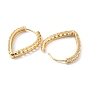 Clear Cubic Zirconia Teardrop Hoop Earrings, Brass Jewelry for Women, Cadmium Free & Lead Free