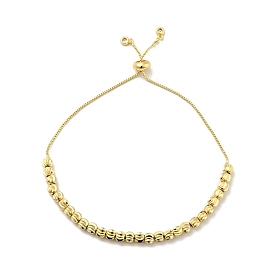 Bracelet coulissant perlé en laiton plaqué en rack avec zircone cubique transparente pour femme, sans plomb et sans cadmium
