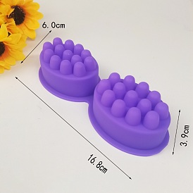 Moules en silicone de savon de barre de massage bricolage, 2 cavités, pour la fabrication de savon