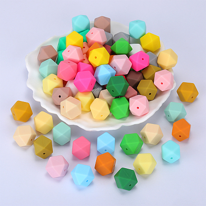 Perles de silicone hexagonales, perles à mâcher pour les jouets de dentition, Diy soins infirmiers colliers faisant