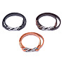 Two Loops Genuine Cowhide Leather Warp Bracelets, with Alloy Findings
